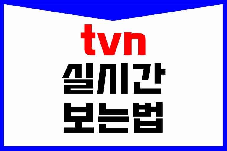 tvn 실시간 보는법 무료 시청 2024